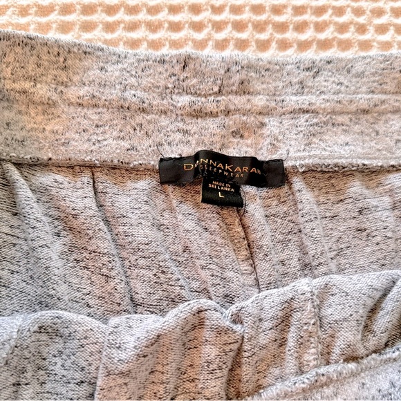 DONNA KARAN Ultra Soft Grey Jogger Pants Wide Leg Loungewear Joggers w Pockets - Picture 10 of 13